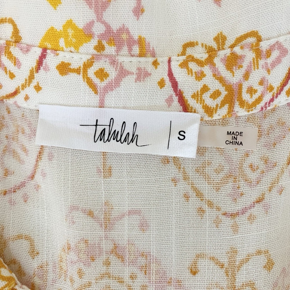 TALULAH Oversized Top‎ Womens S Lagenlook Shirt Boxy Boho Beachy Button Up - Picture 6 of 10